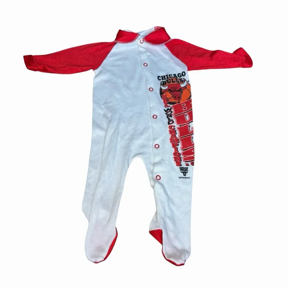Vintage 1993 Chicago Bulls Fleece Romper World Champions Cutler Sports NBA Kids